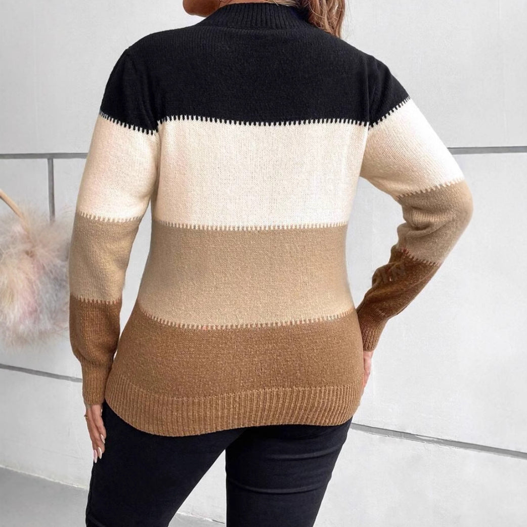 Women’s Crewneck Sweater – Knitted – Relaxed Fit – Long Sleeve Casual Pullover
