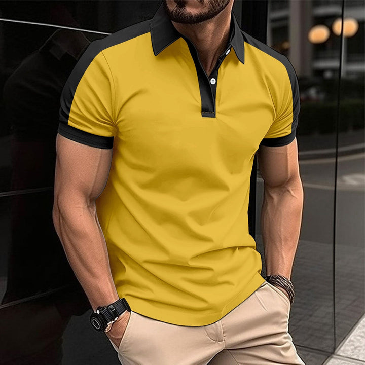 Men’s Polo Shirt – Slim Fit – Contrast Collar & Sleeve – Soft Natural Fibers