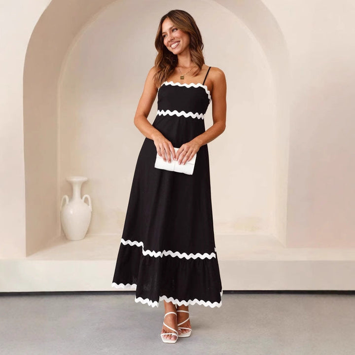 Women’s Maxi Dress – Sleeveless – Spaghetti Straps – Scalloped Trim – Lightweight Fabric
