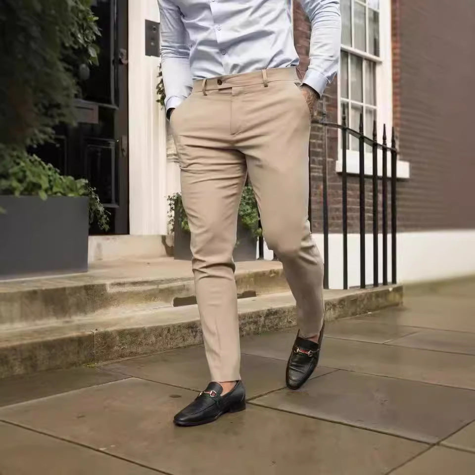 Men’s Trousers – Slim Fit – Cotton Blend – Tapered Leg – Business Casual Wear