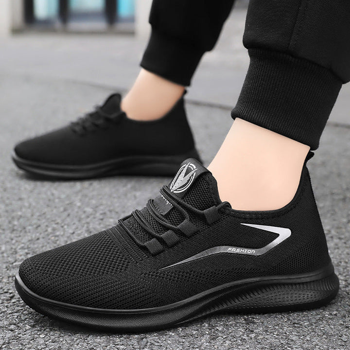Men’s Sneakers - Lightweight Fly-Knit - Flexible Sole - Lace-Up Casual Comfort