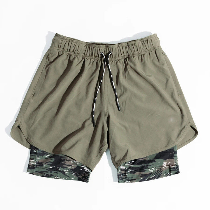 Men’s Training Shorts – Relaxed Fit – Cotton Blend – Compression Liner – Side Pockets