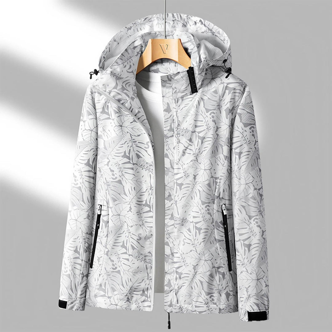 Women’s Waterproof Jacket – Wind-Resistant – Adjustable Hood – Zipper Pockets – Regular Fit