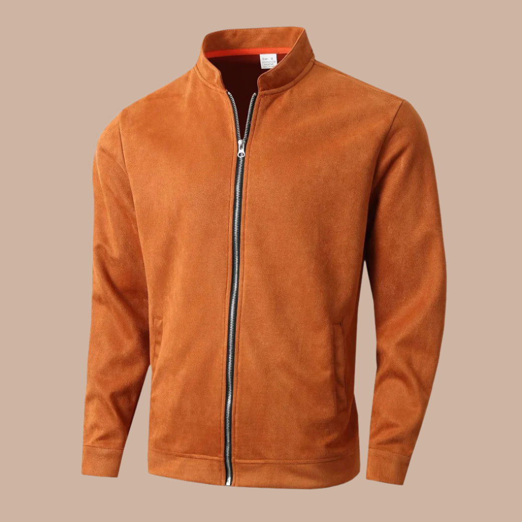 Men’s Casual Jacket - Slim Fit - Mock Neck - Zipper Front - Minimalist Lightweight Design