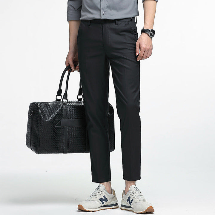 Men’s Cropped Trousers – Slim Fit – Straight Leg – Minimalist Style