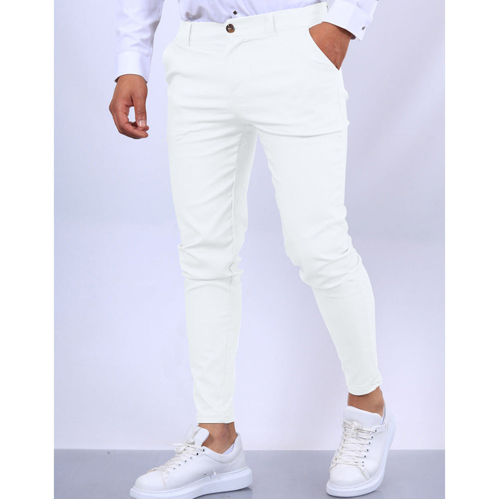 Men’s Tailored Trousers – Slim Fit – Tapered Leg – Stretch Fabric – Smart Casual Office Wear