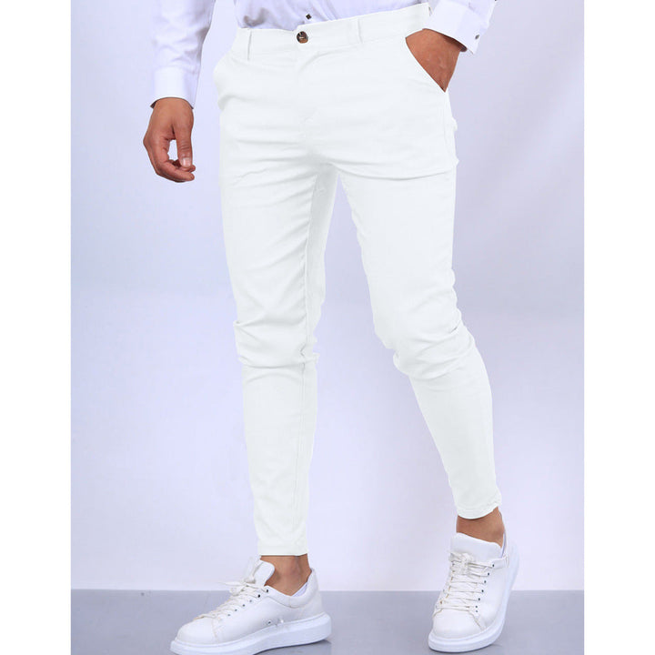 Men’s Tailored Trousers – Slim Fit – Tapered Leg – Stretch Fabric – Smart Casual Office Wear