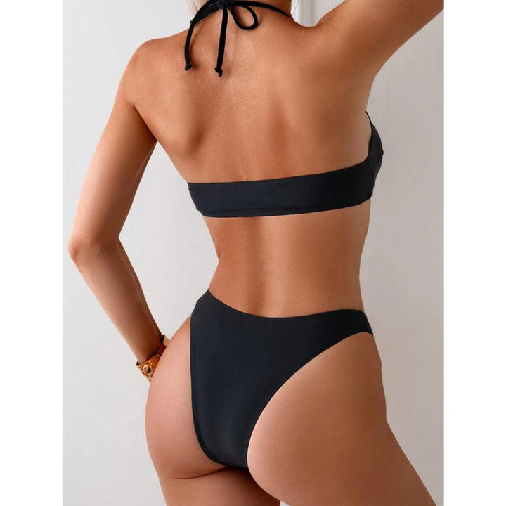 Women’s Bikini Set – Halter Top – High Waist – Buckle Detail – Stretch Fit