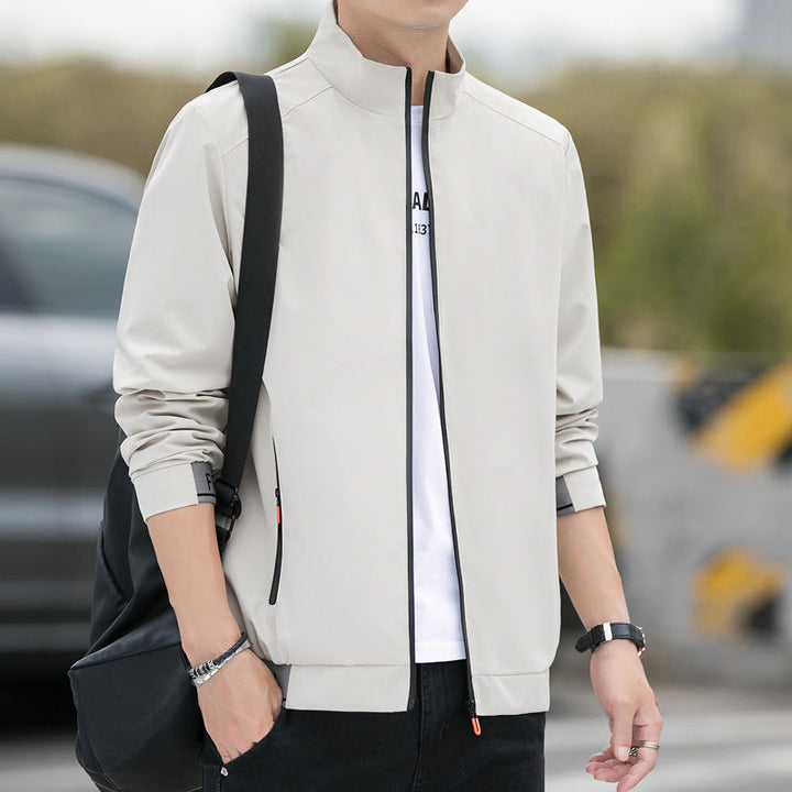 Men’s Jacket - Relaxed Fit - High Collar - Lightweight Wind-Resistant Casual Outerwear