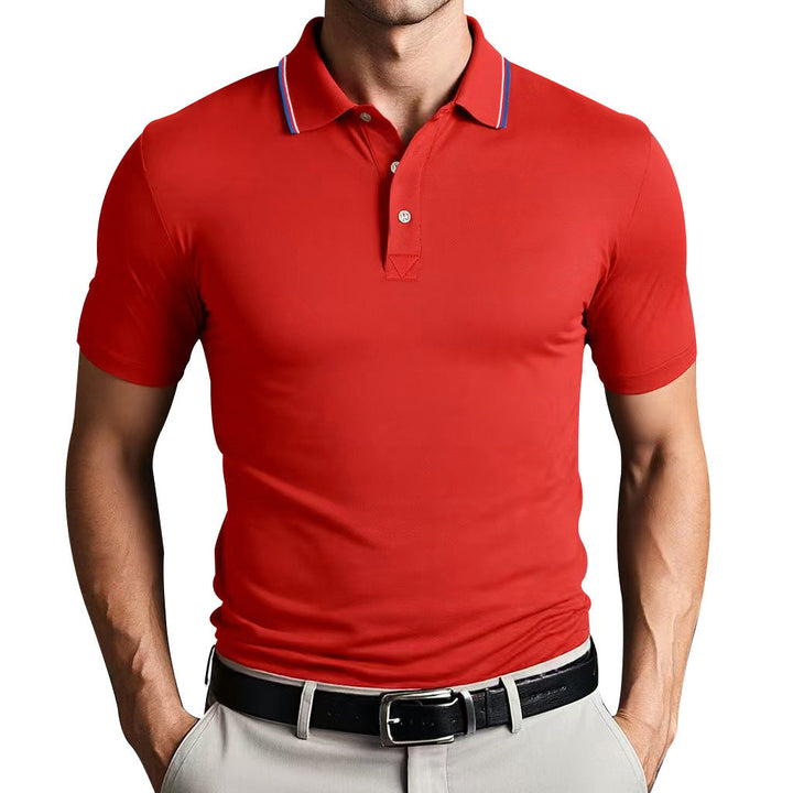 Men’s Polo Shirt - Slim Fit - Breathable Blend - Short Sleeve Modern Collar
