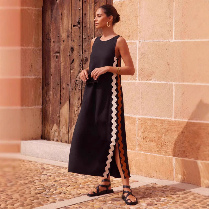 Women’s Maxi Dress - Sleeveless Relaxed Fit - Round Neck - Lightweight Casual Style