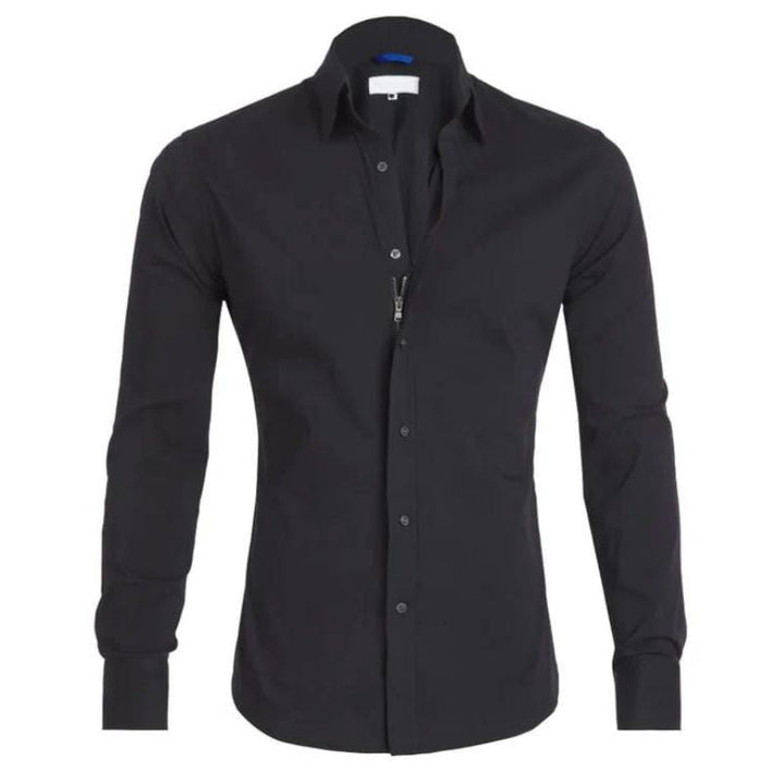 Men’s Zipper Shirt – Slim Fit – Breathable Blend – Wrinkle-Resistant – Smart Casual