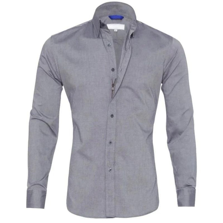 Men’s Zipper Shirt – Slim Fit – Breathable Blend – Wrinkle-Resistant – Smart Casual