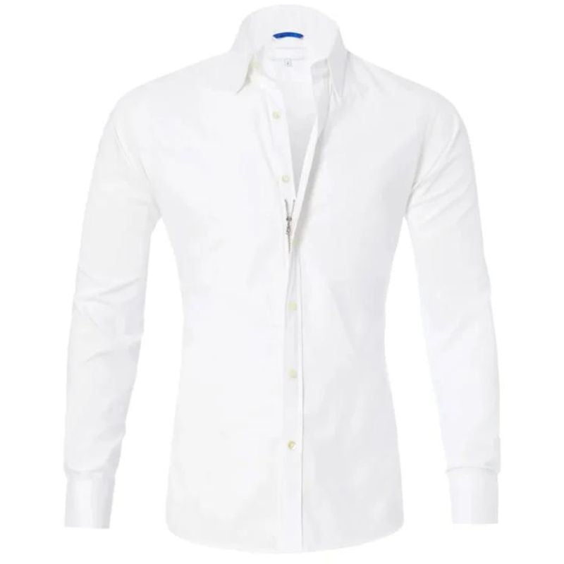 Men’s Zipper Shirt – Slim Fit – Breathable Blend – Wrinkle-Resistant – Smart Casual