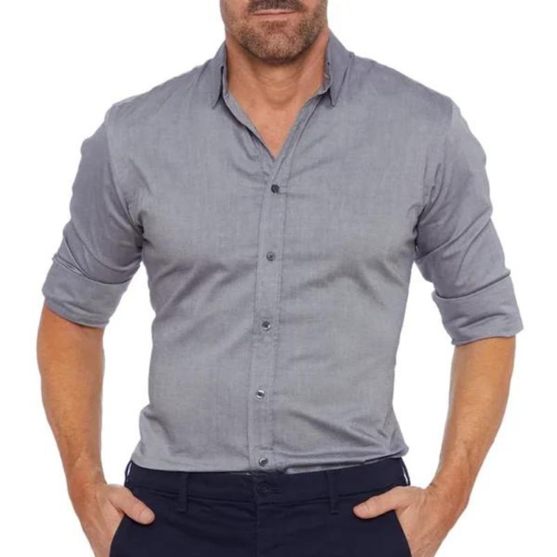 Men’s Zipper Shirt – Slim Fit – Breathable Blend – Wrinkle-Resistant – Smart Casual
