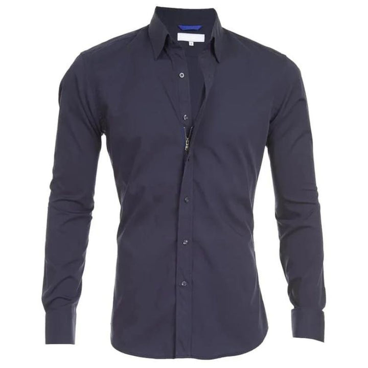 Men’s Zipper Shirt – Slim Fit – Breathable Blend – Wrinkle-Resistant – Smart Casual
