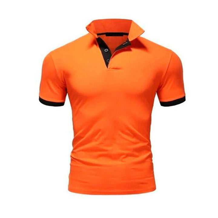 Men’s Polo Shirt - Slim Fit - Natural Fibers - Short Sleeve Casual Button Placket