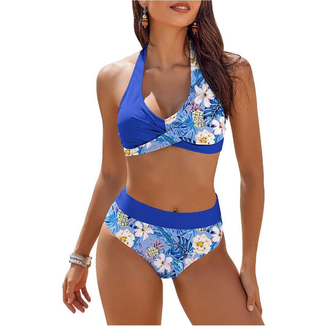 Women’s Bikini Set – Push-Up Halter Top – High-Waisted Bottom – Breathable Blend