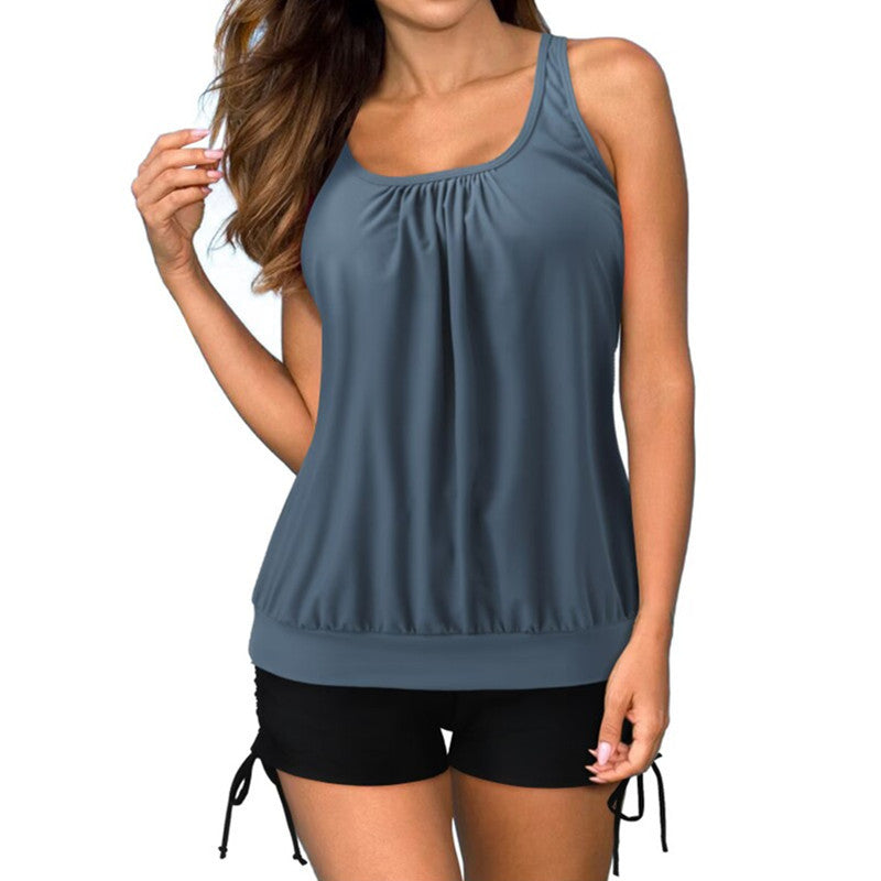 Women’s Tankini Set – Full Coverage Shorts – Breathable Stretch Fit