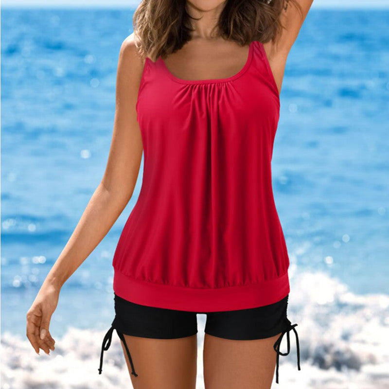 Women’s Tankini Set – Full Coverage Shorts – Breathable Stretch Fit