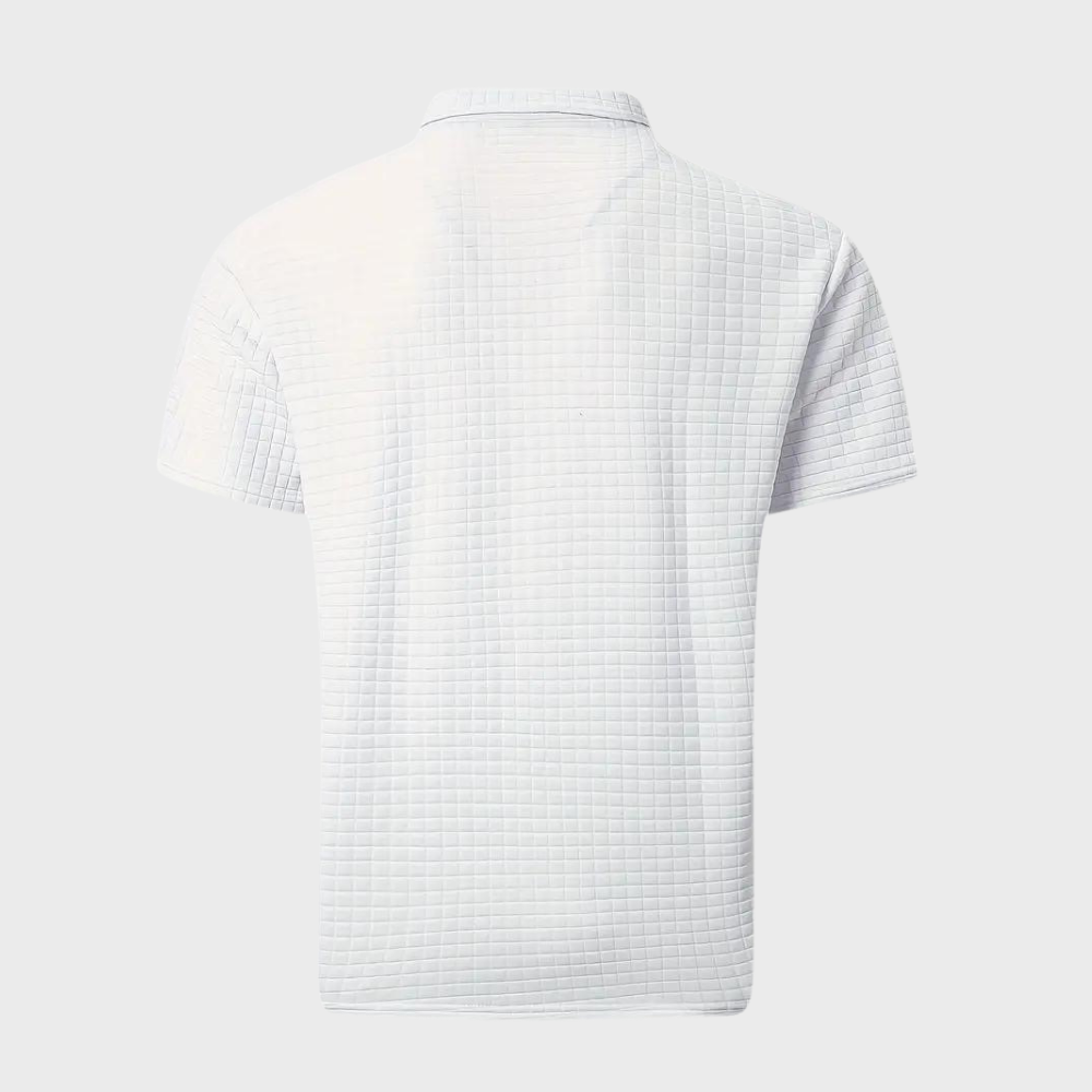 Men’s Polo Shirt - Slim Fit - Soft Knit - Textured Design - Contrast Trim Casual Style