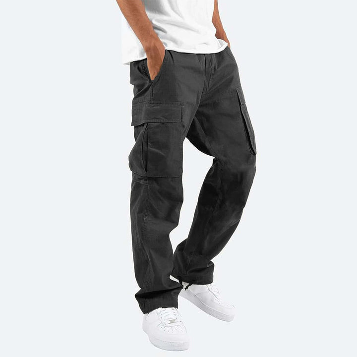 Men’s Cargo Pants - Relaxed Fit - Cotton Blend - Utility Pockets - Full Length