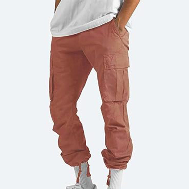 Men’s Cargo Pants - Relaxed Fit - Cotton Blend - Utility Pockets - Full Length