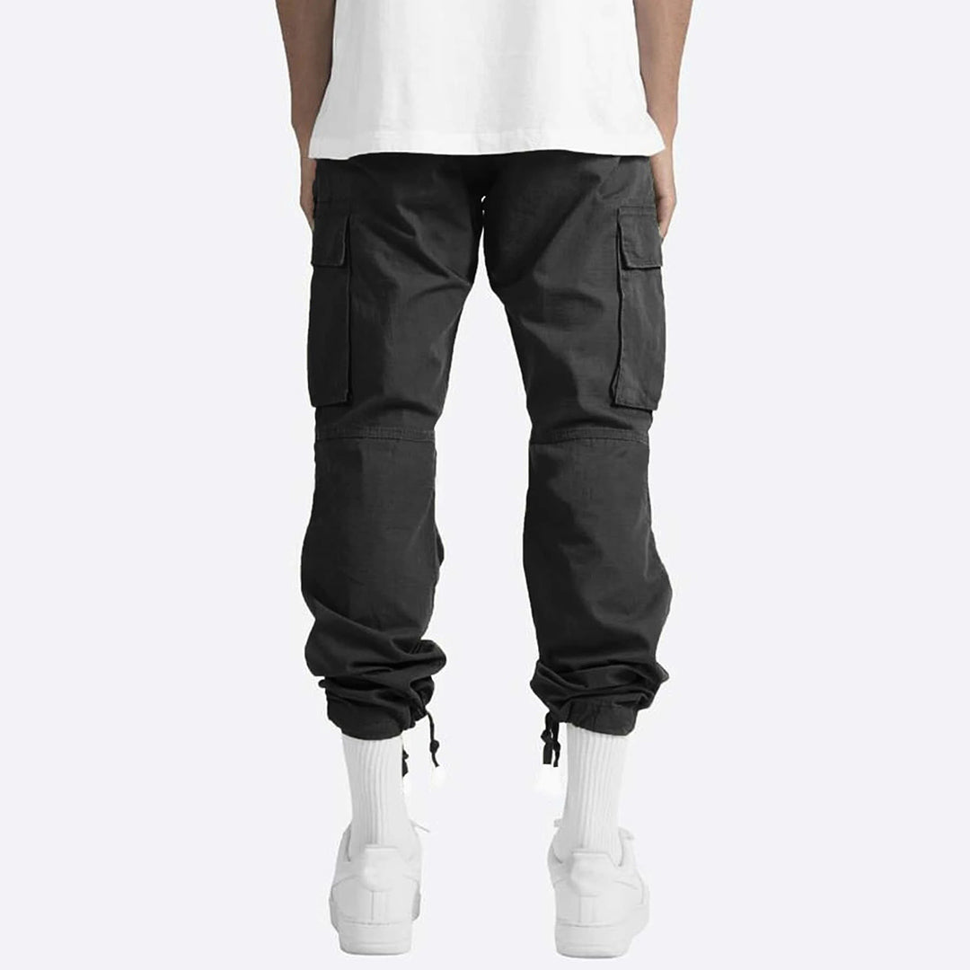 Men’s Cargo Pants - Relaxed Fit - Cotton Blend - Utility Pockets - Full Length