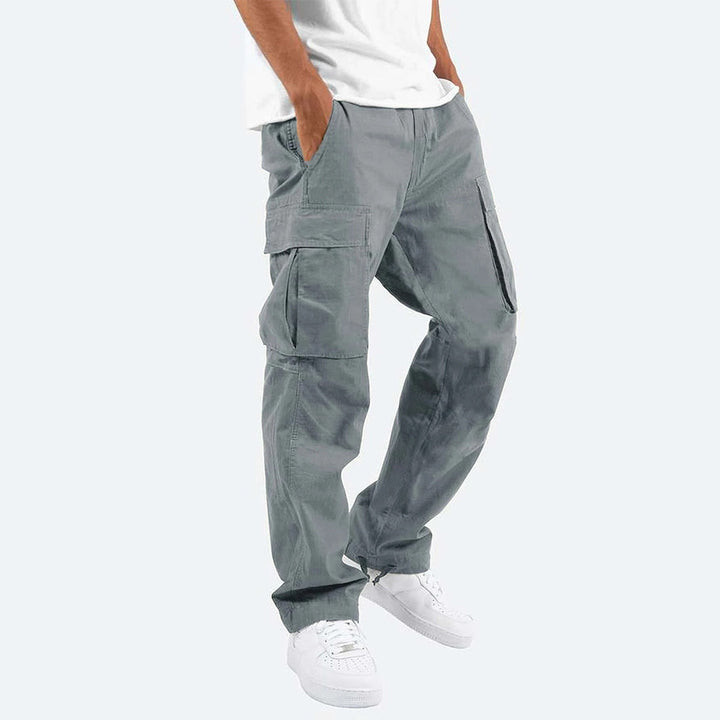 Men’s Cargo Pants - Relaxed Fit - Cotton Blend - Utility Pockets - Full Length