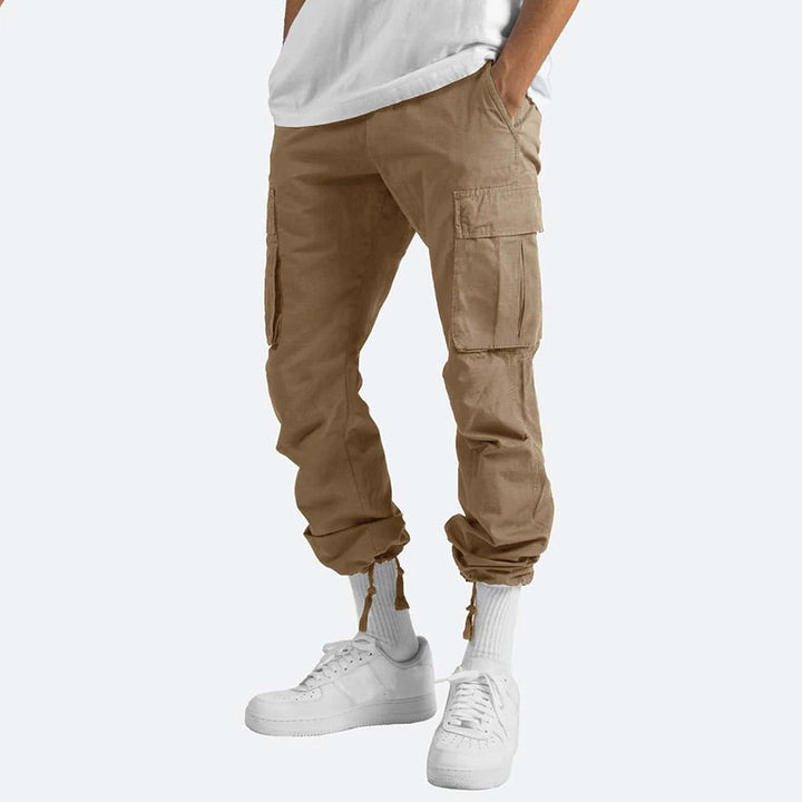 Men’s Cargo Pants - Relaxed Fit - Cotton Blend - Utility Pockets - Full Length