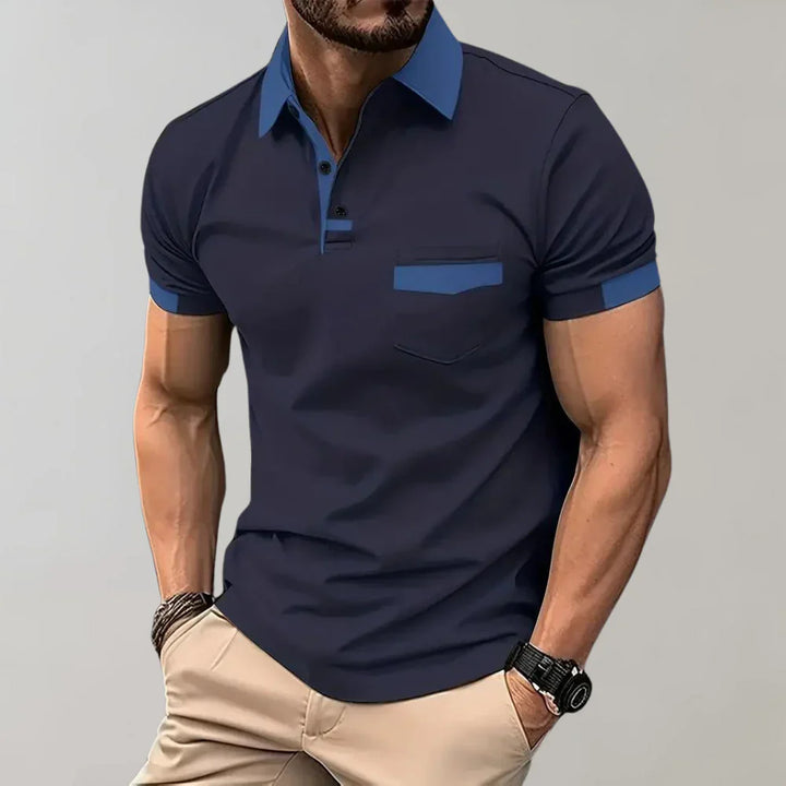 Men's Polo Shirt - Slim Fit - Soft Knit - Chest Pocket - Short Sleeve Casual Wear
