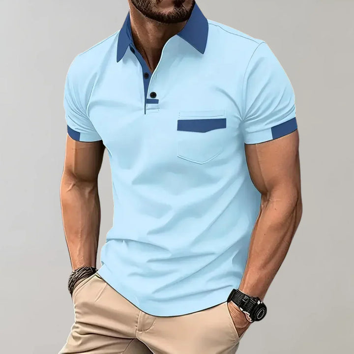 Men's Polo Shirt - Slim Fit - Soft Knit - Chest Pocket - Short Sleeve Casual Wear