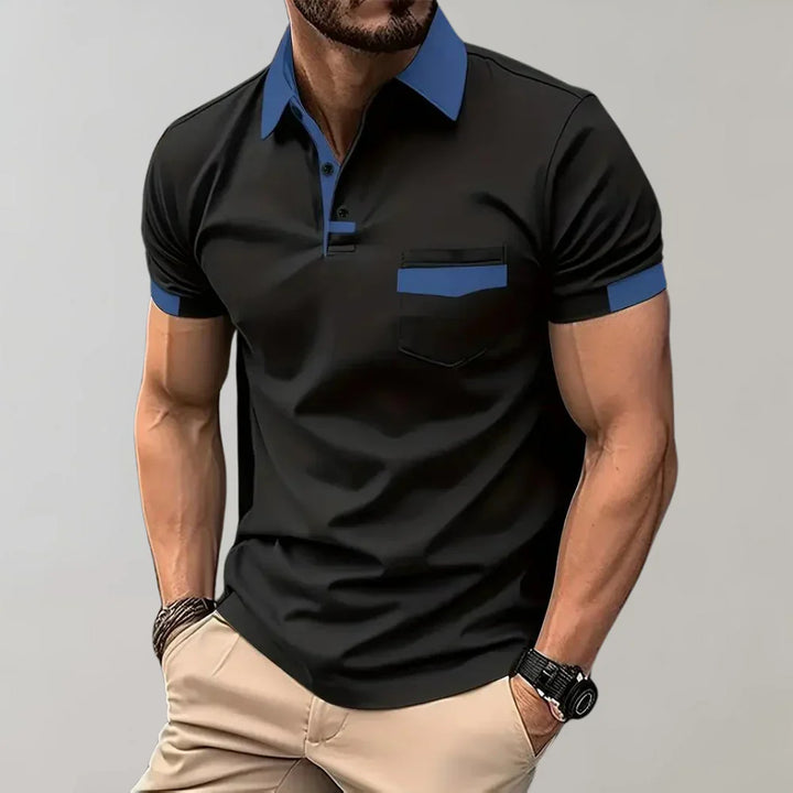 Men's Polo Shirt - Slim Fit - Soft Knit - Chest Pocket - Short Sleeve Casual Wear