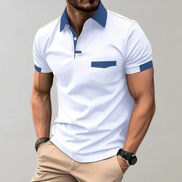 Men's Polo Shirt - Slim Fit - Soft Knit - Chest Pocket - Short Sleeve Casual Wear