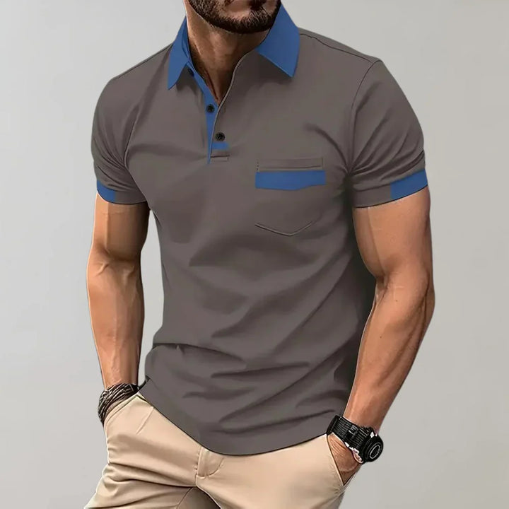 Men's Polo Shirt - Slim Fit - Soft Knit - Chest Pocket - Short Sleeve Casual Wear