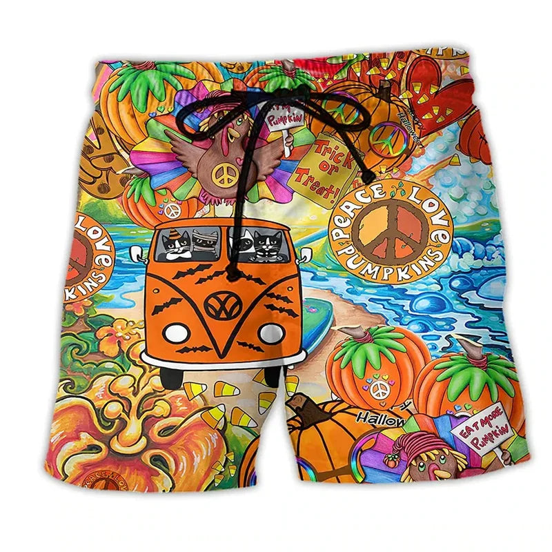 Men’s Swim Shorts – Regular Fit – Quick Dry – Adjustable Waist – Boho Print