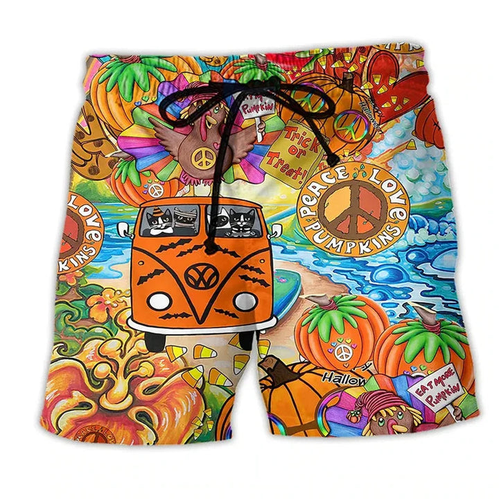 Men’s Swim Shorts – Regular Fit – Quick Dry – Adjustable Waist – Boho Print