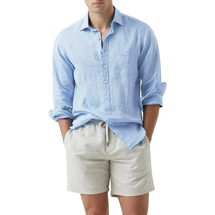 Men’s Button-Down Shirt – Relaxed Fit – Long Sleeve – Natural Fibers – Casual Style