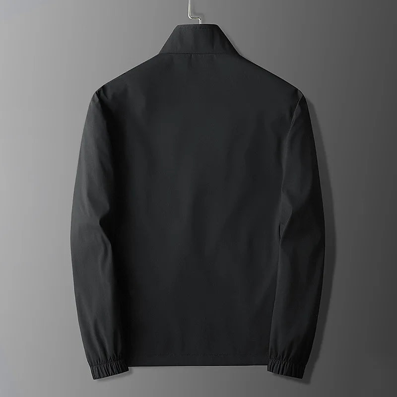 Men’s Jacket – Slim Fit – Stand Collar – Zippered Pockets – Elastic Cuffs