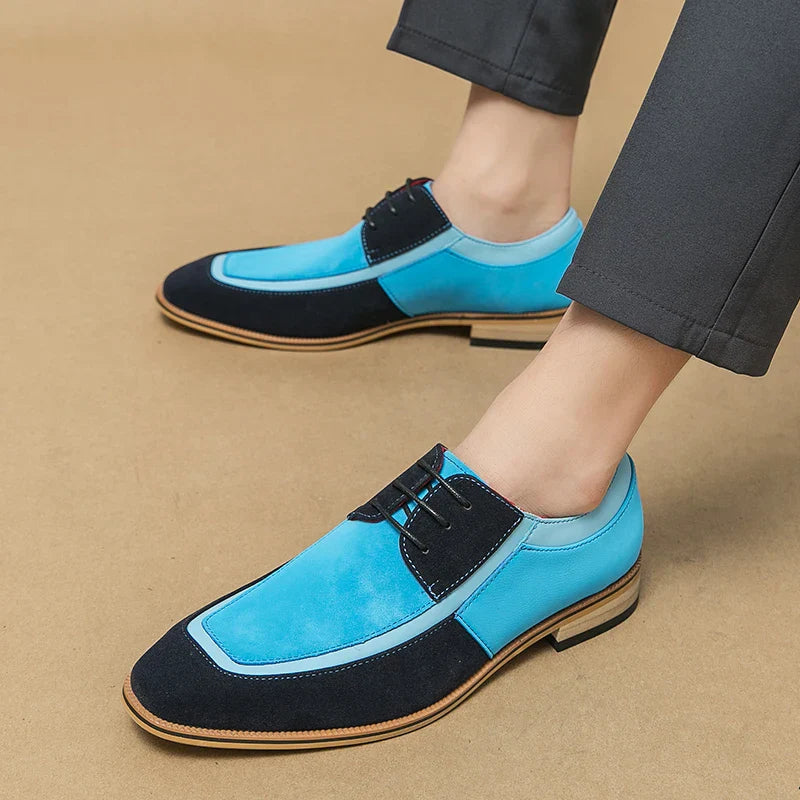 Men’s Dress Shoes – Cap Toe Oxford – Leather & Suede – Lace-Up – Formal Wear