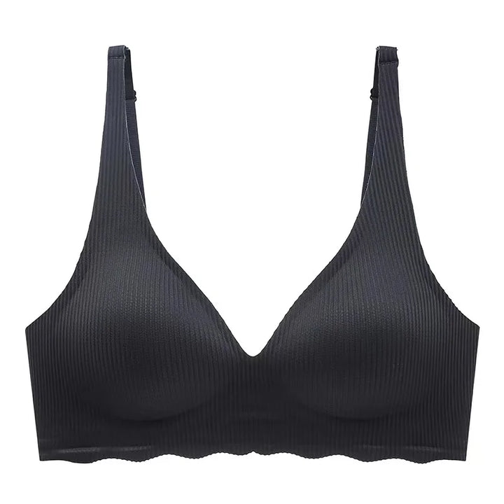 Women’s Seamless Bra – Breathable Blend – Ribbed Texture – Light Support – One-Piece Fit