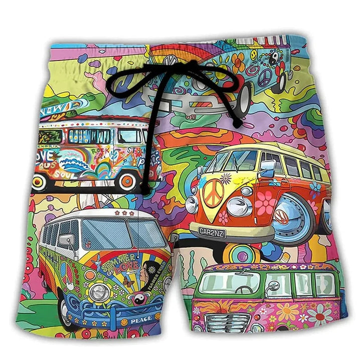 Men’s Swim Shorts – Regular Fit – Quick Dry – Adjustable Waist – Boho Print