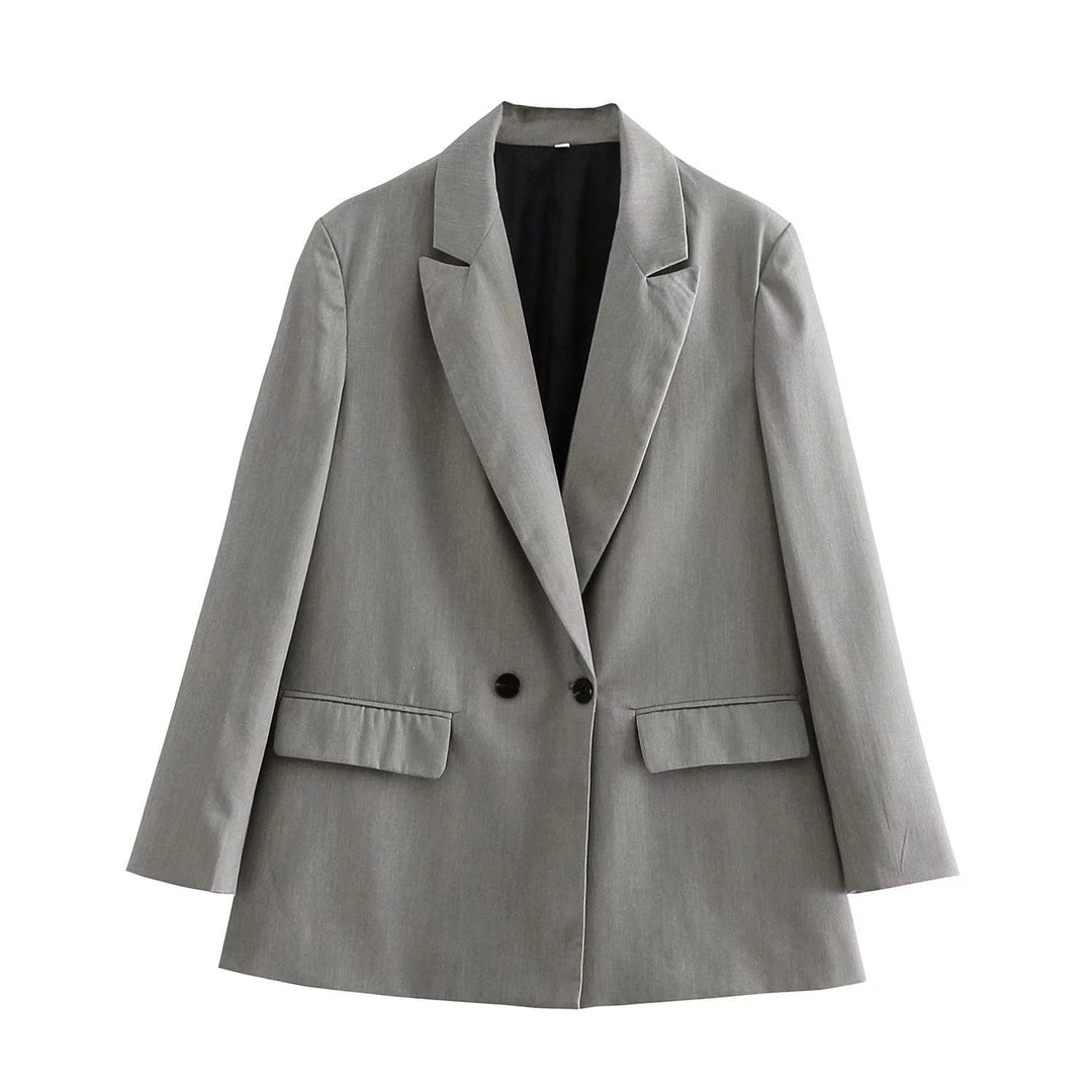 Women's Blazer - Tailored Fit - Double-Breasted - Structured Silhouette - Notched Lapels