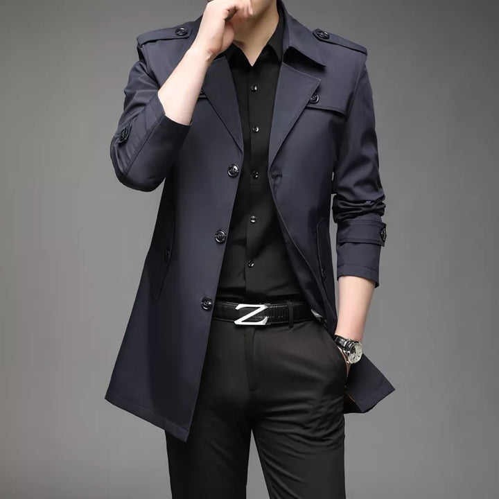 Men’s Trench Coat - Tailored Fit - Double Breasted - Structured Silhouette