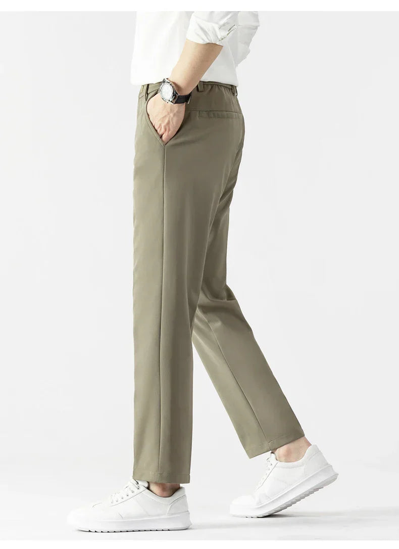 Men’s Slim Fit Trousers – Tailored Cut – Lightweight Fabric – Business Casual Style