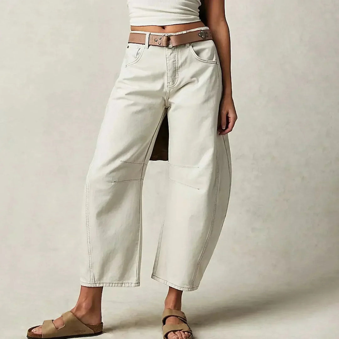 Women’s Wide-Leg Jeans – Relaxed Fit – Full Length – Breathable Everyday Denim