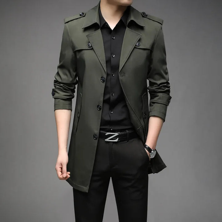Men’s Trench Coat - Tailored Fit - Double Breasted - Structured Silhouette