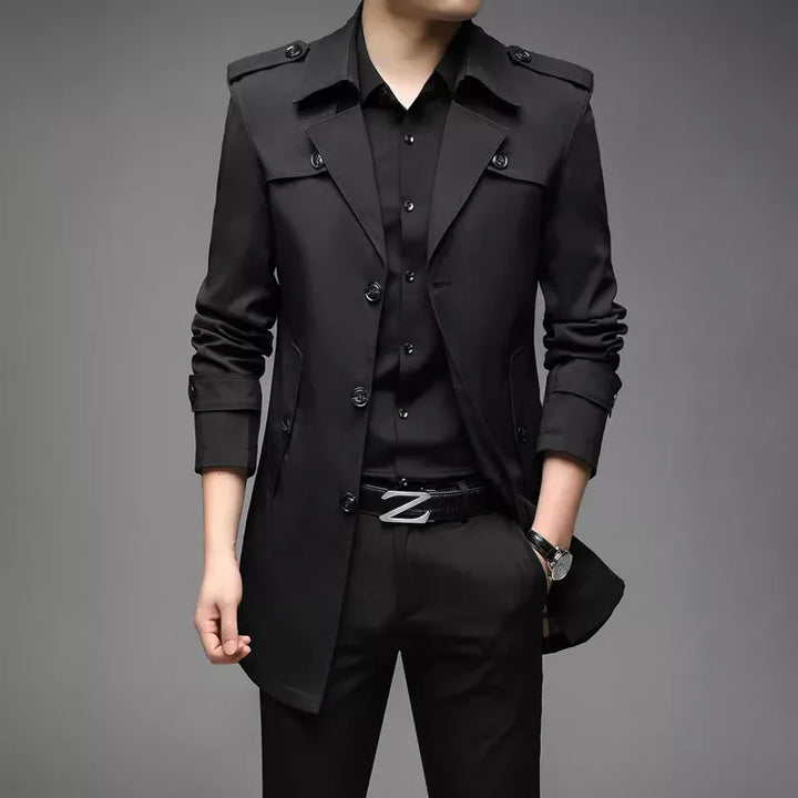 Men’s Trench Coat - Tailored Fit - Double Breasted - Structured Silhouette