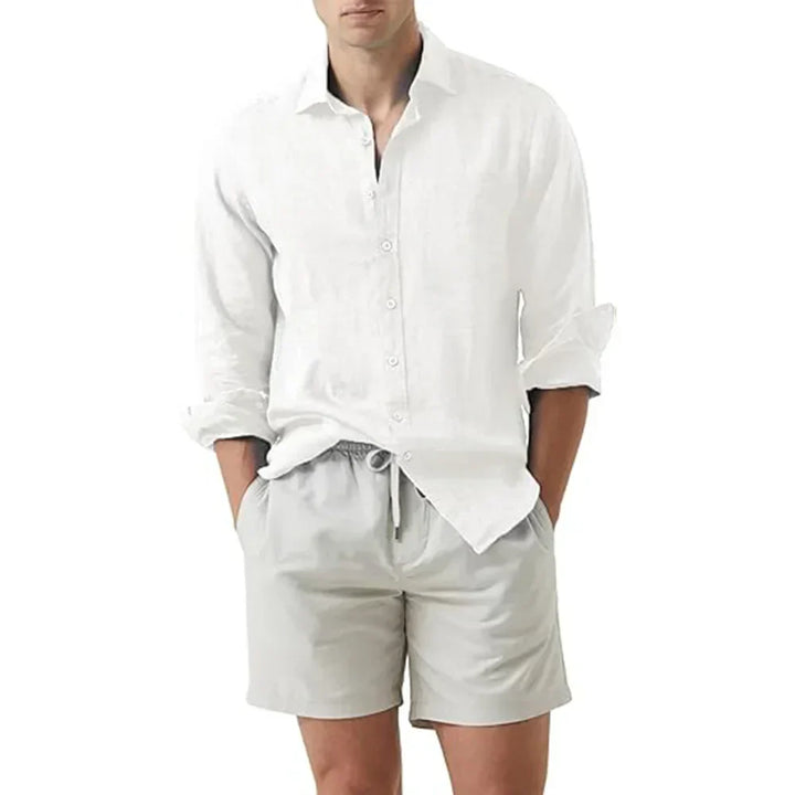 Men’s Button-Down Shirt – Relaxed Fit – Long Sleeve – Natural Fibers – Casual Style