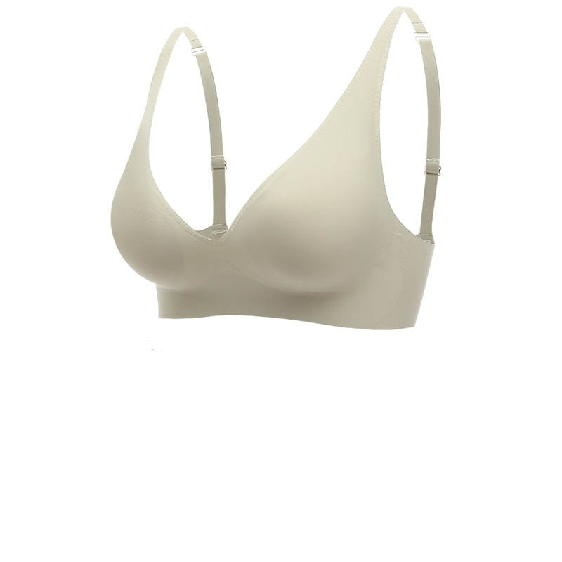 Women’s Seamless Bra – V-Neck – Wide Straps – Soft Breathable Blend – Pull-On Fit